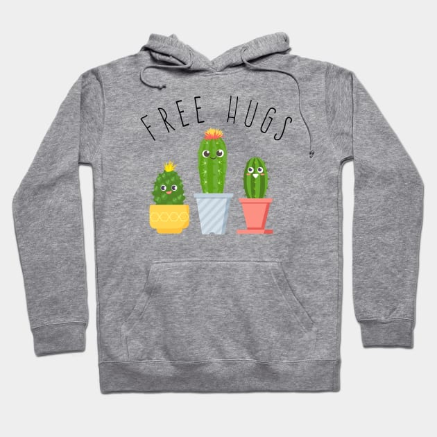 Free Hugs - Cacti design Hoodie by Plantitas